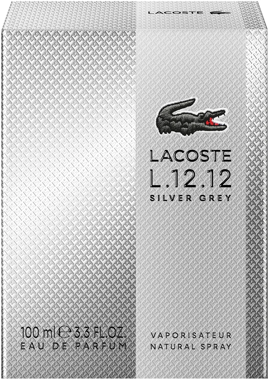 Lacoste L.12.12 Sidabrinis Pilkas EDP parfumuotas vanduo vyrams, 100 ml