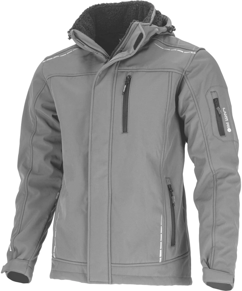 Kurtka Striukė Softshell striukė su gobtuvu, pašiltinta, pilka, "2xl", ce, lahti