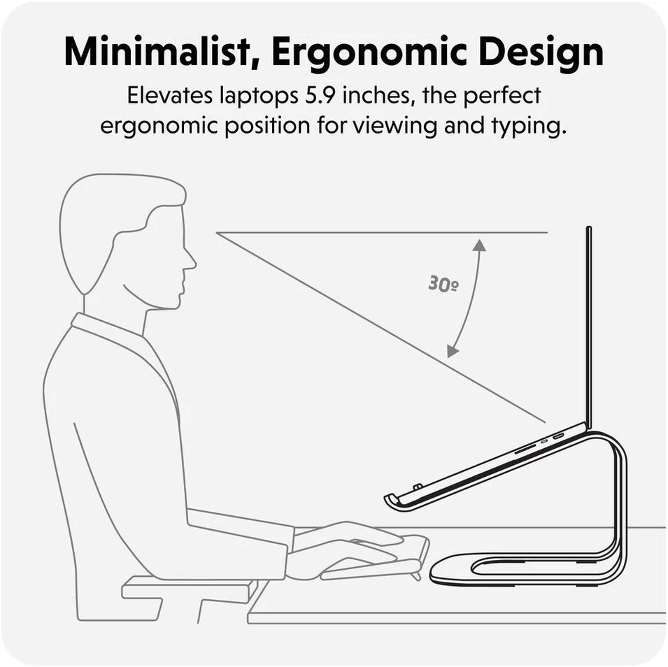 Hyper Desk Mount | HyperSpace Ergonomic Nešiojamas kompiuteris Stand | 16 " | Space Gray