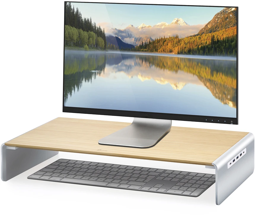 J5create – medinis monitoriaus stovas su įkrovimo stotele