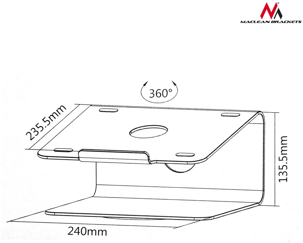 MACLEAN MC-730 Maclean MC-730 Deluxe Aluminum Desktop Stand