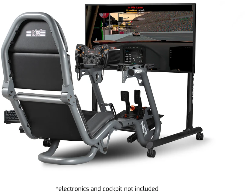 Laikiklis „Next Level Racing“ grindų stovas | Apvalaus vamzdžio laisvai stovintis vieno monitoriaus stovas | Iki 65 colių | Aukščio reguliavimas, pakreipimas | Maksimalus svoris (keliamoji galia) 50 kg | Juodas