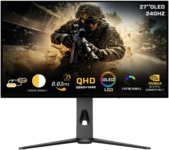 „Twisted Minds“ – 27 colių „Prestige X“ serijos OLED QHD 240 Hz, IPS, 0,3 MS, HDMI 2.1 žaidimų monitorius – TM27OLD2K240
