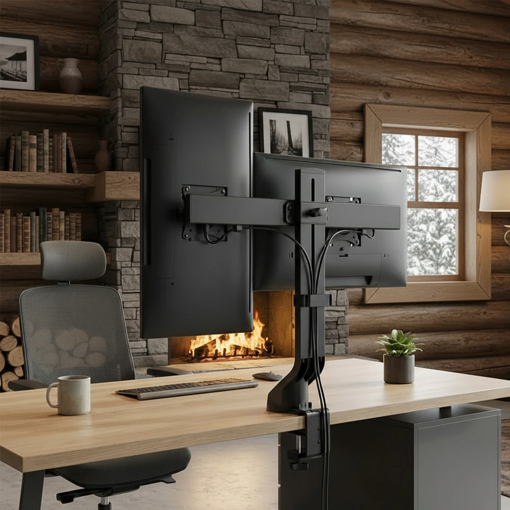 Laikiklis MACLEAN DESK MOUNT HANGER FOR 2 MONITORS MC-854