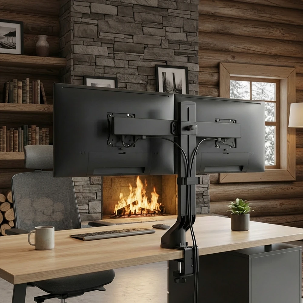 Laikiklis MACLEAN DESK MOUNT HANGER FOR 2 MONITORS MC-854