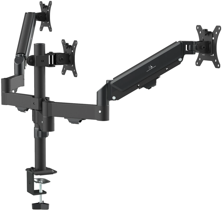 Laikiklis Maclean 3 monitorius mount, gas spring, 17"-27", 2-8kg, juodas, MC-137