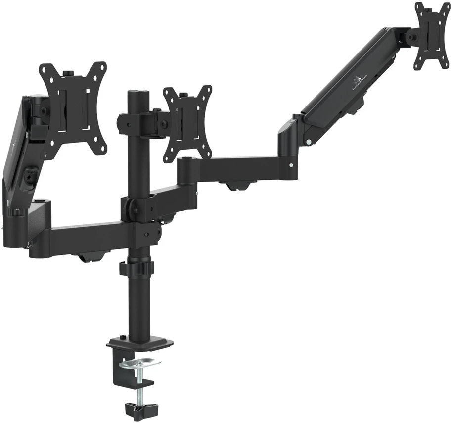 Laikiklis Maclean 3 monitorius mount, gas spring, 17"-27", 2-8kg, juodas, MC-137