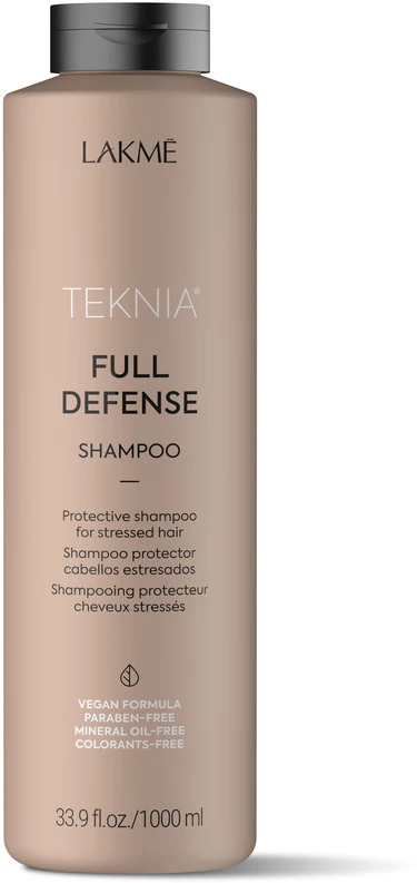 Apsauginis šampūnas plaukams Lakme Teknia Full Defense Šampūnas, žalingo aplinkos poveikio paveiktiems plaukams, 1000 ml