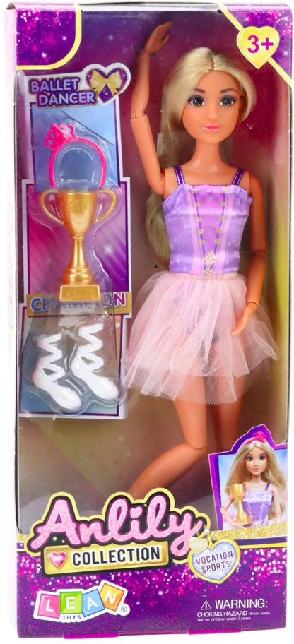 Lean Toys Lėlė balerina Anlily su judančiomis galūnėmis ir aksesuarais