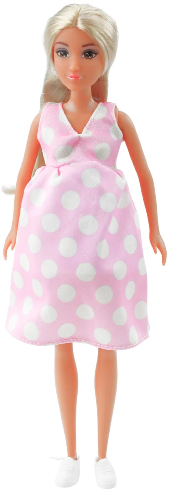 Lean Toys Lėlė Anlily Nėščioji su Rožine Suknele ir Ilgais Plaukais