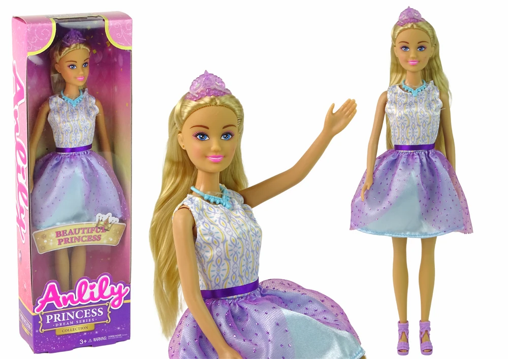 Lean Toys Lėlė Anlily princesė violetine suknele