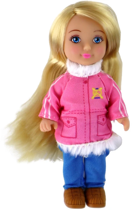 Lean Toys Lėlė Anlily su žiemos sporto priedais