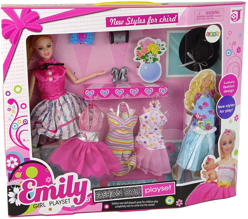 Lėlė Lean Toys Emily su drabužiais