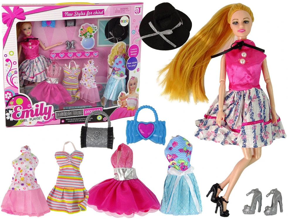 Lėlė Lean Toys Emily su drabužiais