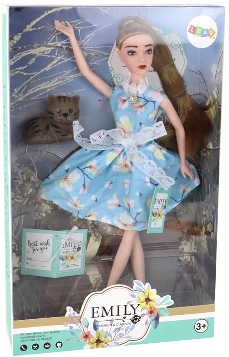 Lean Toys Lėlė su kačiuku Emily Spring