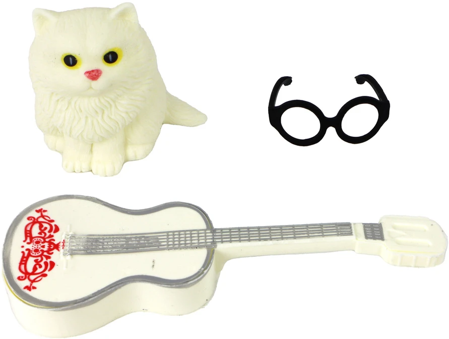 Lean Toys Lėlė Emily su gitara ir kačiuku