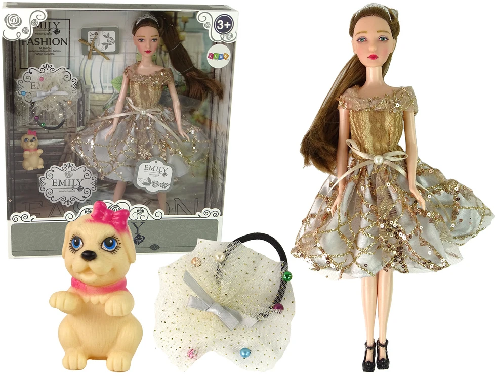 Lean Toys Lėlė Emily Leantoys, su šunimi