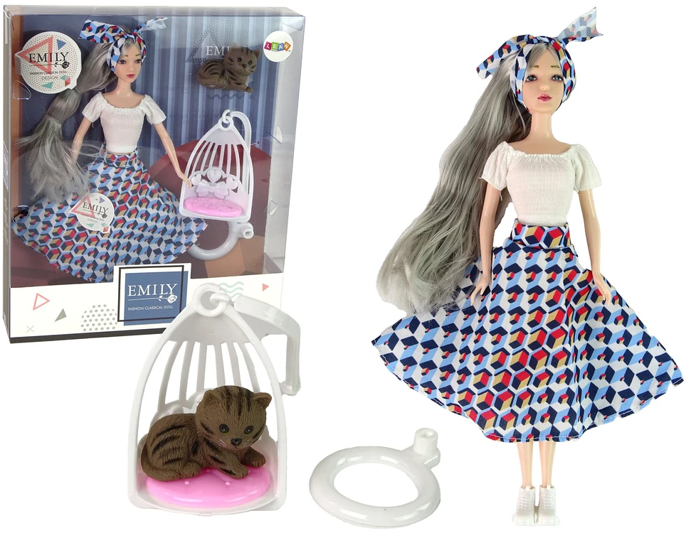 Lean Toys Lėlė Emily, 30 cm, su šviesiais plaukais ir mėlynomis akimis