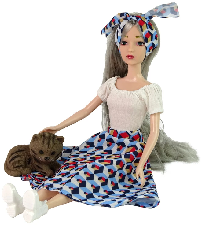 Lean Toys Lėlė Emily, 30 cm, su šviesiais plaukais ir mėlynomis akimis