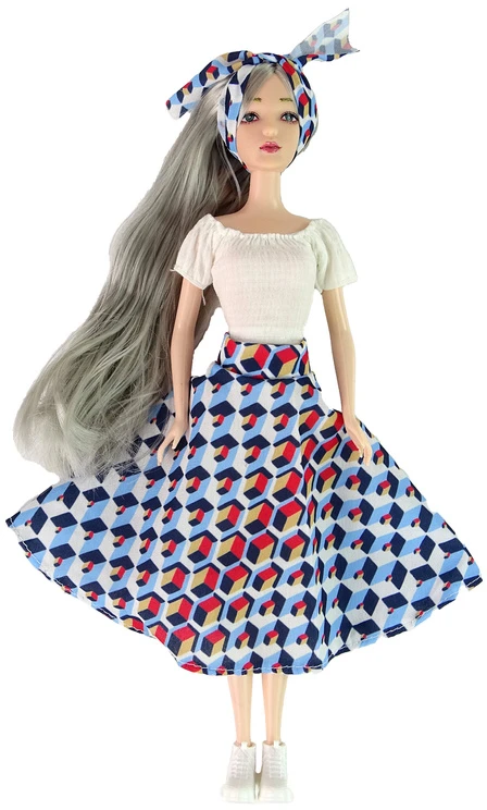Lean Toys Lėlė Emily, 30 cm, su šviesiais plaukais ir mėlynomis akimis