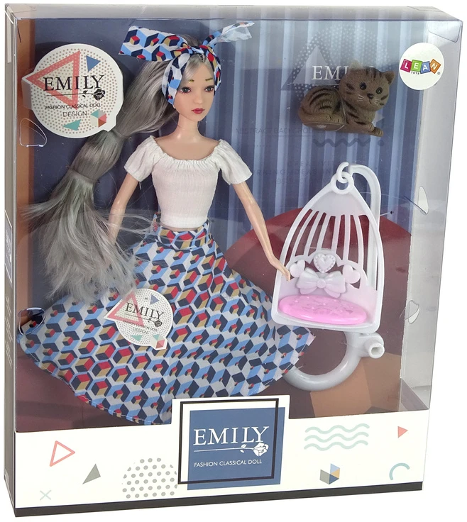 Lean Toys Lėlė Emily, 30 cm, su šviesiais plaukais ir mėlynomis akimis