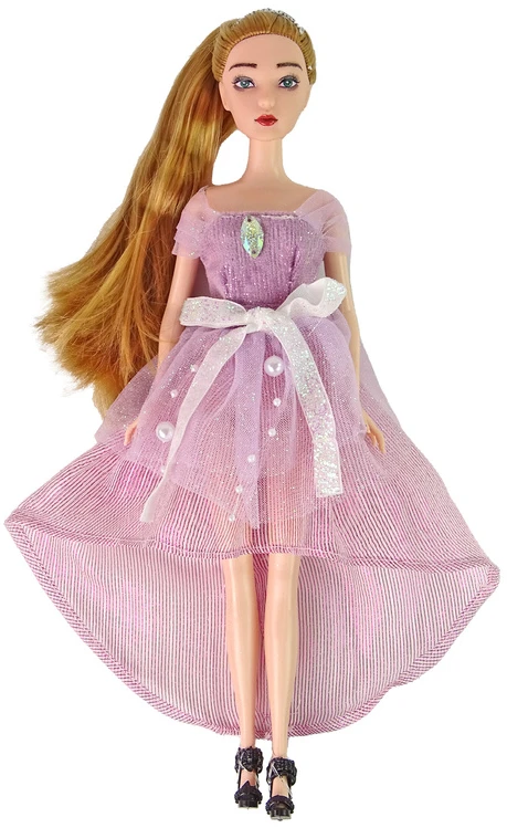 Lean Toys Lėlė Emily su ilgesniais plaukais ir baltu katinu