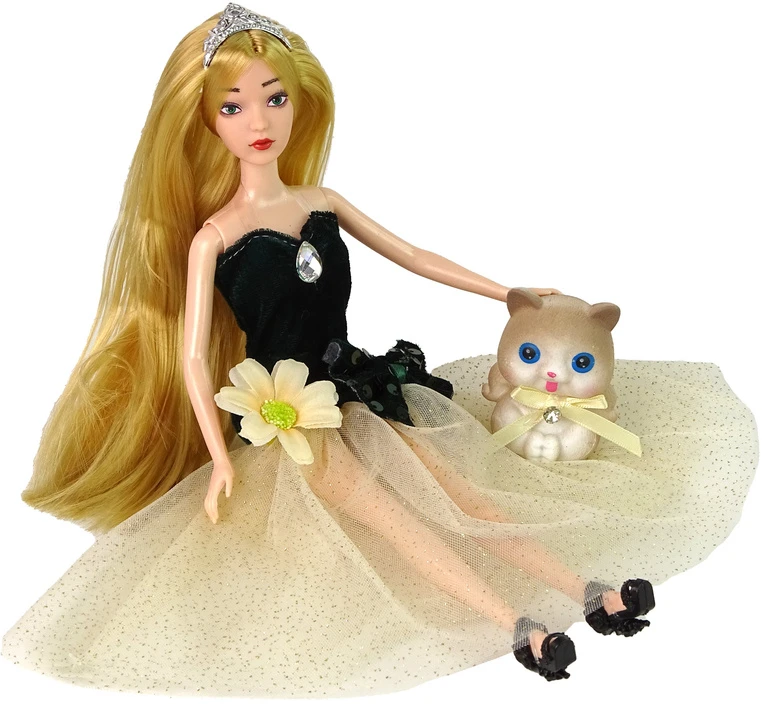 Lean Toys Lėlė Emily su kačiuku LeanToys
