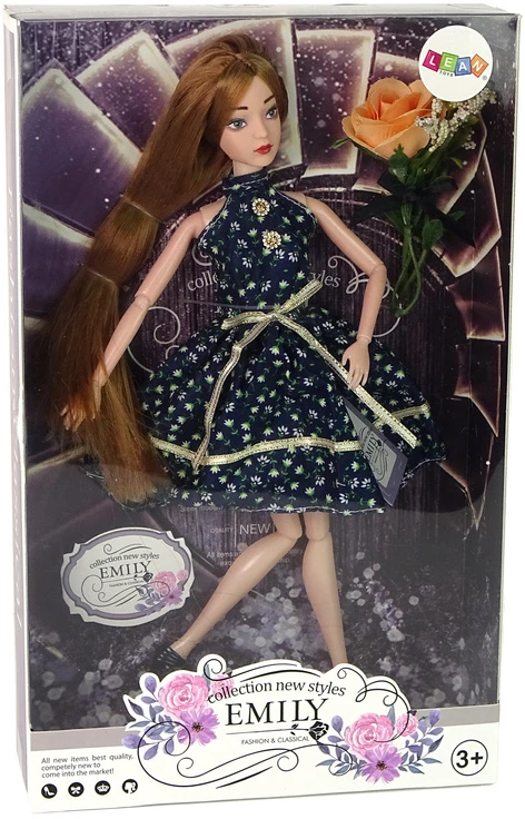 Lean Toys Lėlė Emily su mėlynomis akimis ir judančiomis galūnėmis, 30 cm