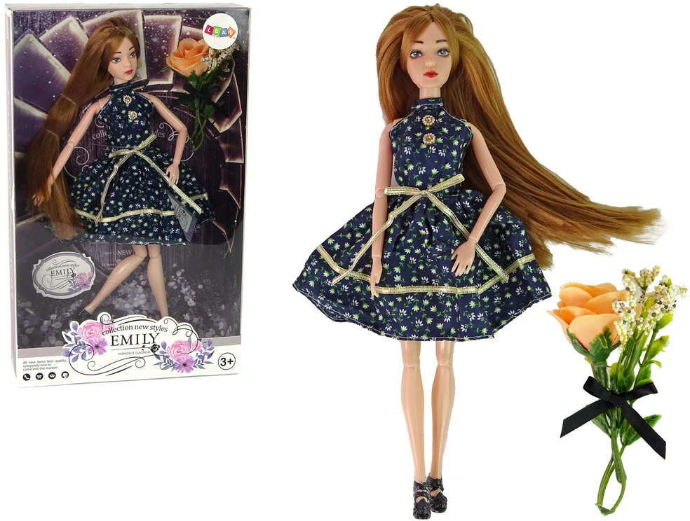 Lean Toys Lėlė Emily su mėlynomis akimis ir judančiomis galūnėmis, 30 cm