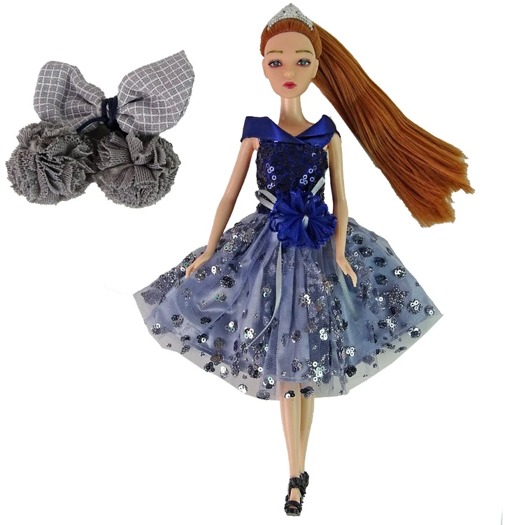 Lean Toys Lėlė LeanToys su ilgais raudonais plaukais ir mėlynomis akimis, 30 cm