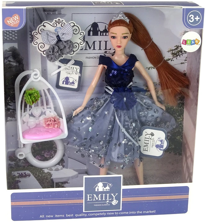 Lean Toys Lėlė LeanToys su ilgais raudonais plaukais ir mėlynomis akimis, 30 cm