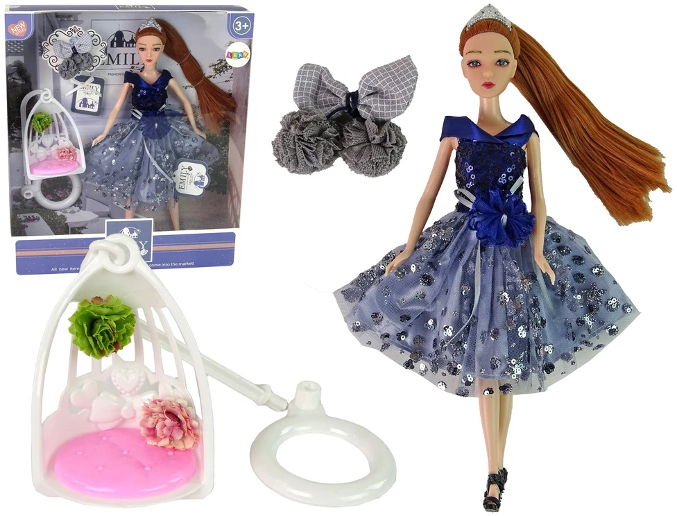 Lean Toys Lėlė LeanToys su ilgais raudonais plaukais ir mėlynomis akimis, 30 cm