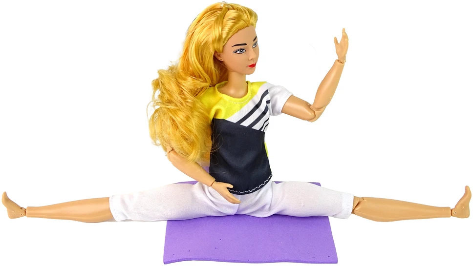 Lean Toys Lėlė su jogos kilimėliu
