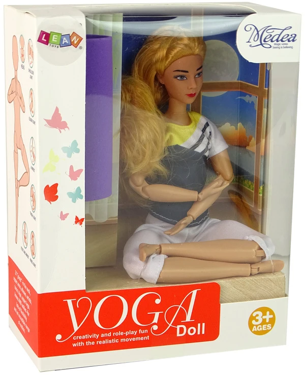 Lean Toys Lėlė su jogos kilimėliu