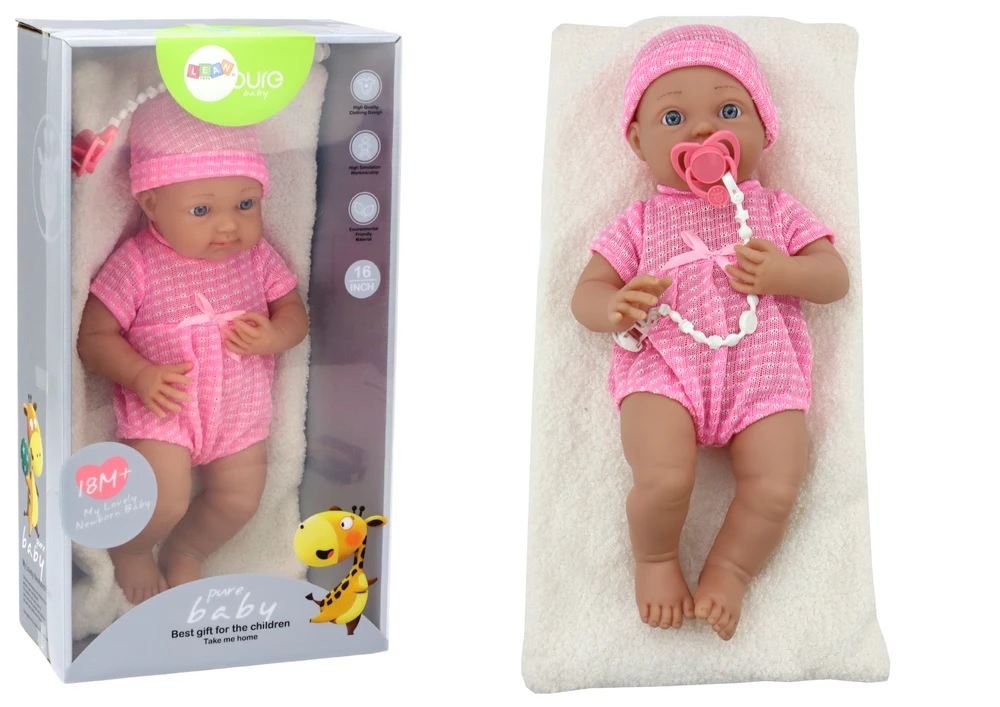 Lean Toys Kūdikis lėlė su rožiniais drabužiais LeanToys