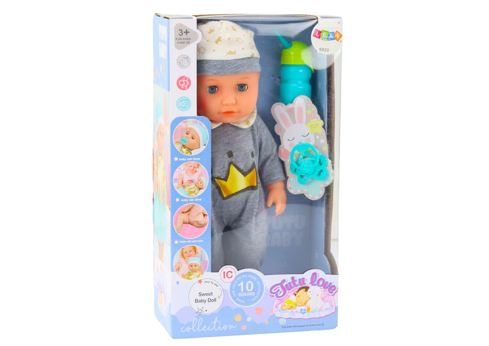 Lean Toys Lėlė kūdikis su garsais ir priedais