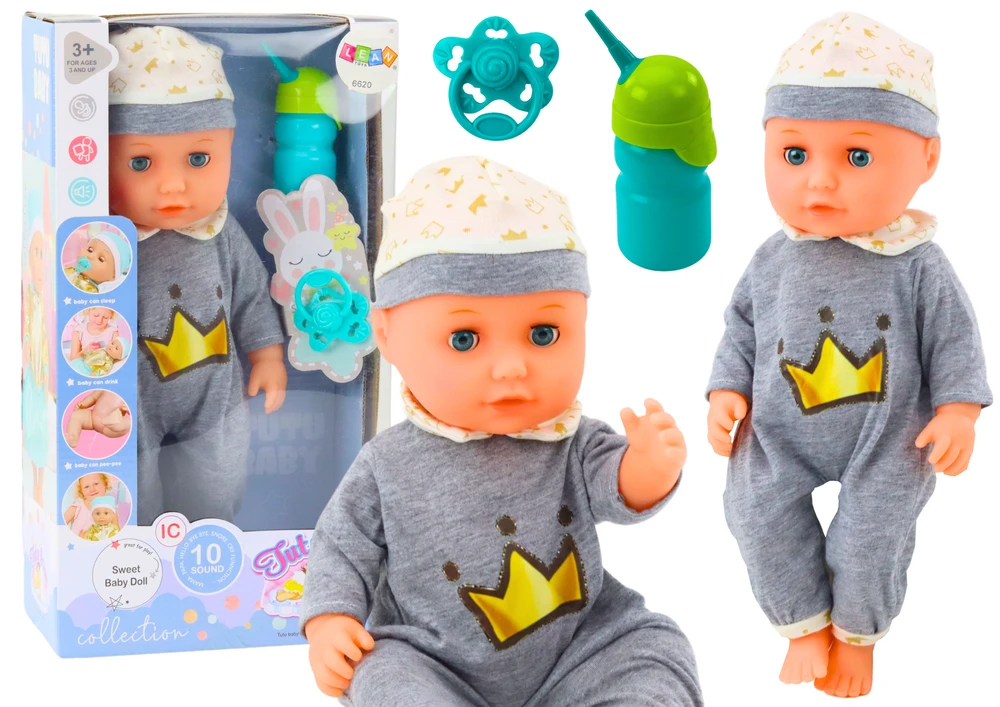 Lean Toys Lėlė kūdikis su garsais ir priedais