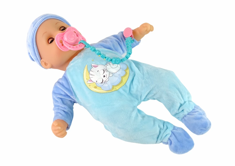 Lean Toys Baby Doll lėlė su mėlyna pižama
