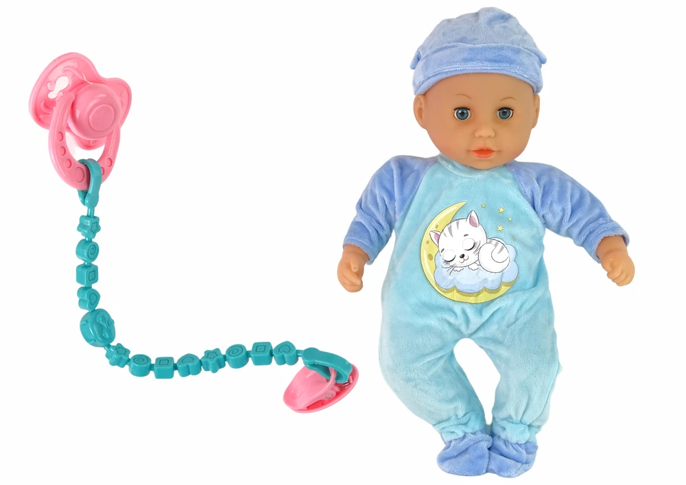 Lean Toys Baby Doll lėlė su mėlyna pižama
