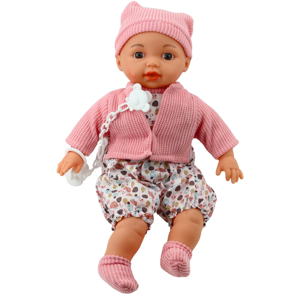 Lean Toys Lėlė kūdikiui su megztuku ir čiulptuku, 40 cm