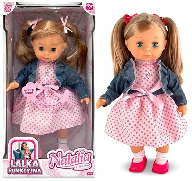 Lalka 168093 ARTYK NATALIJA lėlė kalba lenkiškai 39 cm tamsiai mėlyna striuke