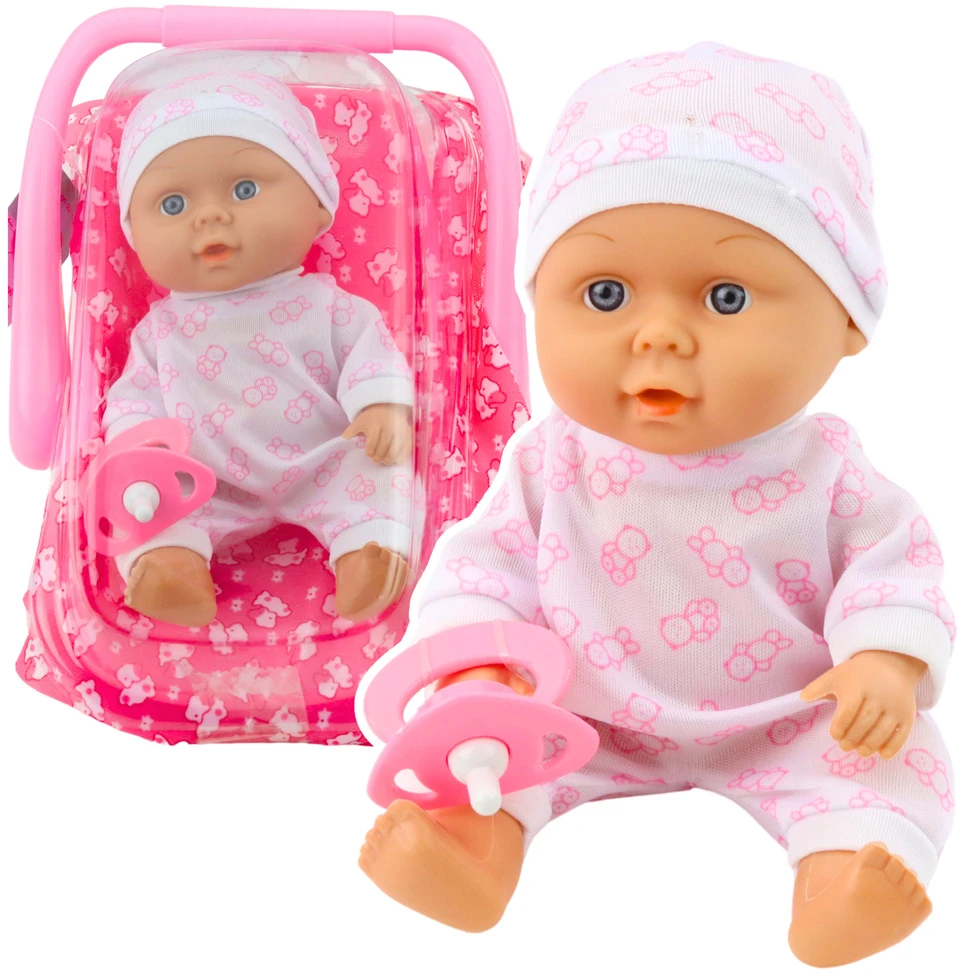 Lean Toys Lėlė su nešiokle ir čiulptuku
