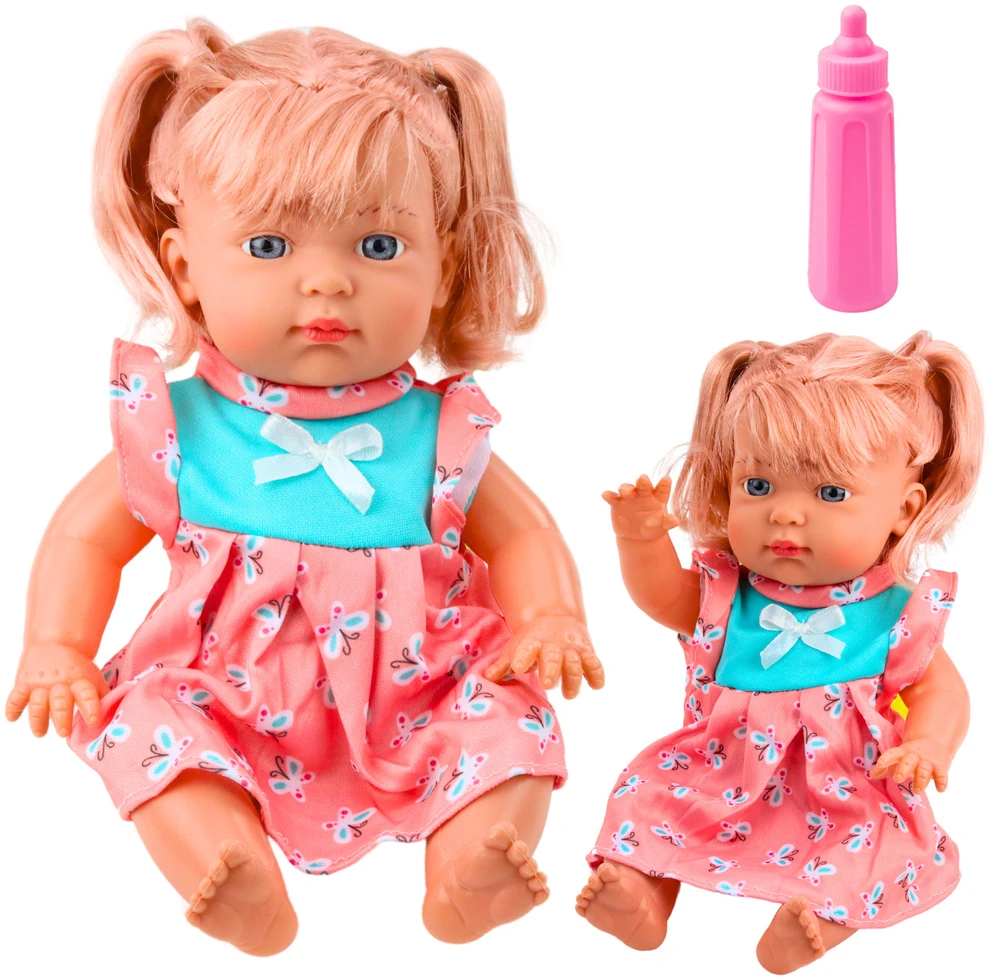 Lean Toys Kūdikis lėlė su garsais ir buteliuku