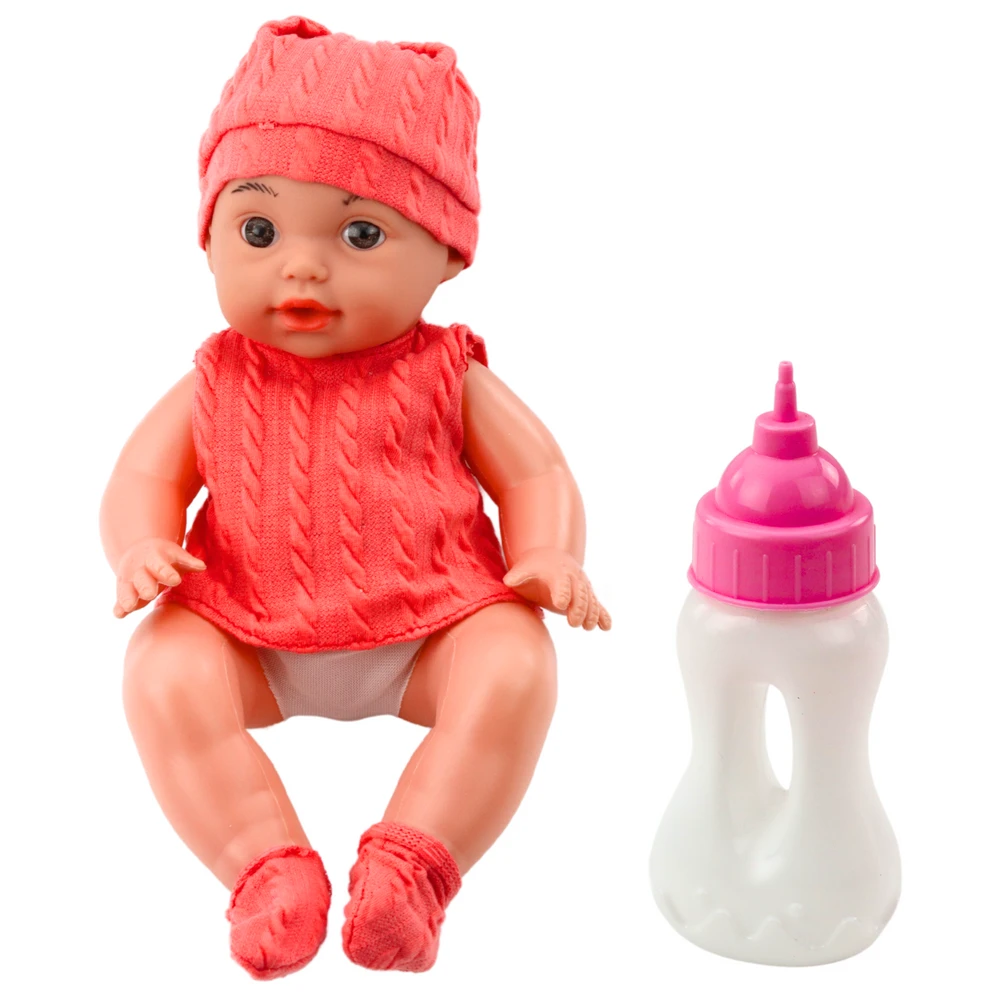 Lean Toys Lėlė kūdikis su buteliuku ir garsais 30 cm