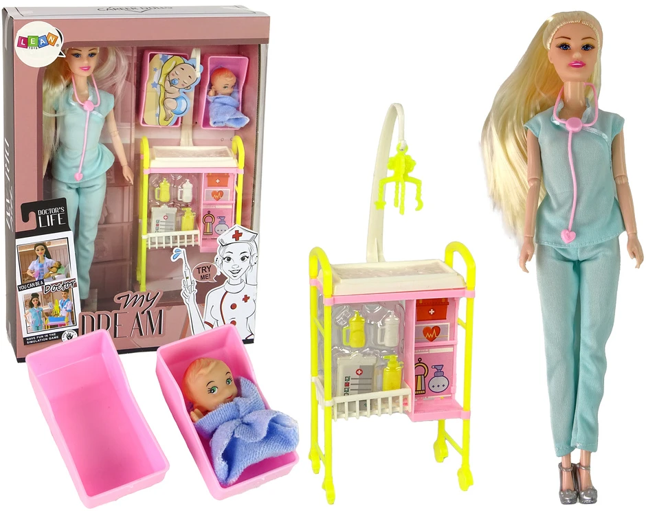 Lean Toys Lėlės rinkinys Daktarė