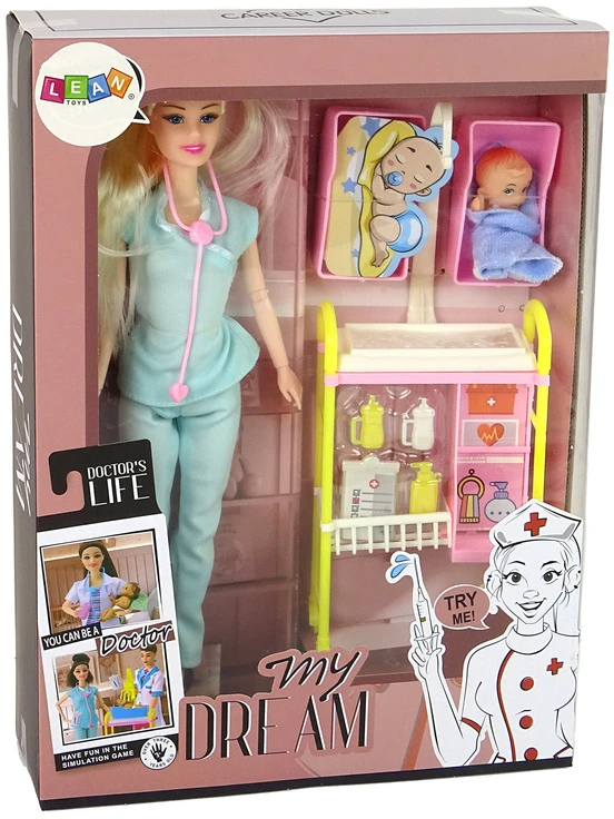 Lean Toys Lėlės rinkinys Daktarė
