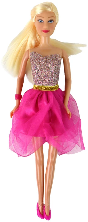 Lean Toys Lėlė su rožine blizgančia suknele Defa Lucy
