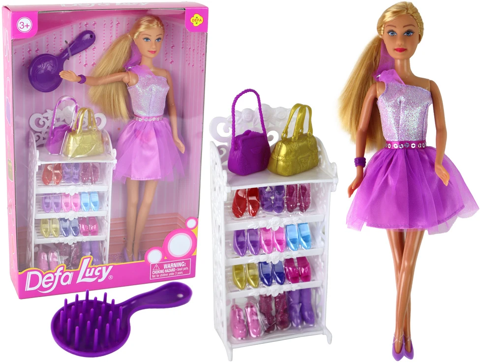 Lean Toys Lėlė su violetine suknele Defa Lucy