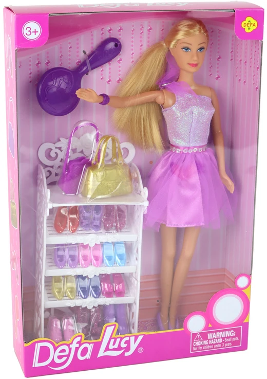 Lean Toys Lėlė su violetine suknele Defa Lucy