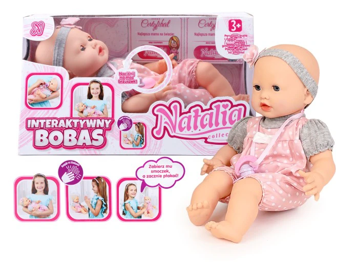 Lalka Lėlė Natalijos kūdikio lėlė, mimika, 41 cm